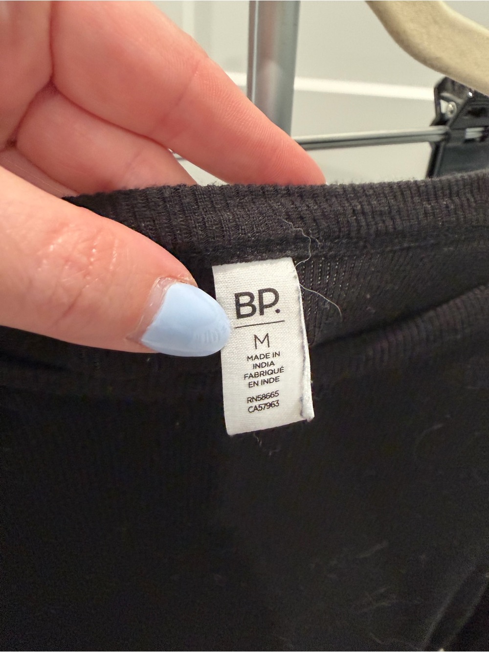 bp Black Ribbed Long-Sleeve Tee - Picture 2 of 2